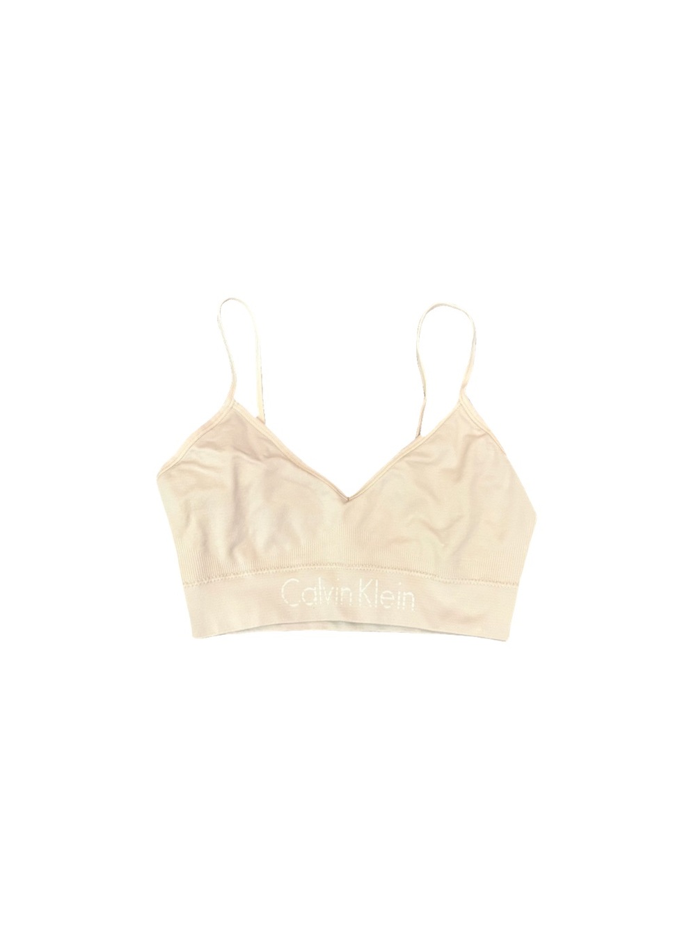 CALVIN KLEIN CREAM LOGO SPORTS BRA // SIZE SMALL π«ΆπΌ